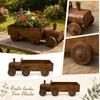 Rustikaler Dampflokomotivförmiger Metall-Pflanztopf Outdoor-Garten Dekorative Eisenkunst-Skulptur Blumentopf-Behälter für Hof Terrasse