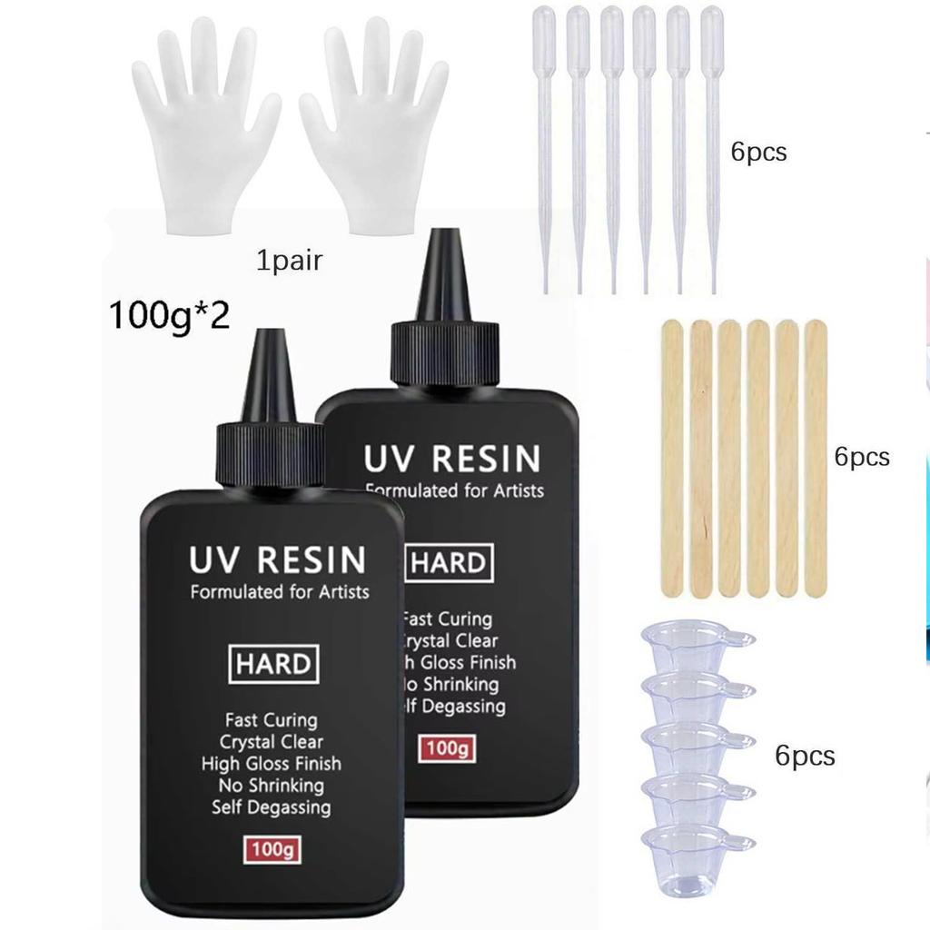 Crystal Clear Hard UV Resin Upgraded Formula Ultraviolet Fast Curing Resin for Jewelry Making, Hard Transparent Solar Cure Resin