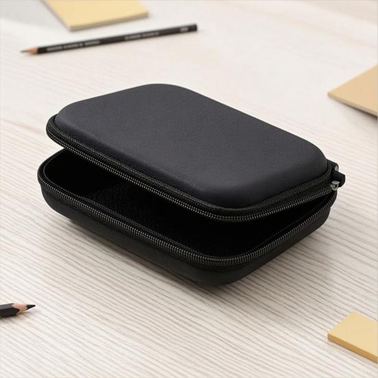 Portable Storage Box, Hard EVA Digital Storage Bag, with Double-Layer Partitioned Lining Mesh Pockets Design, Protective Case for Cable Organize