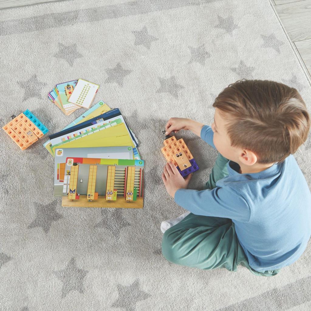 Numberblocks MathLink 255 Aktivitäts-Mathematikspielzeug mit japanischen authentischen Würfeln, Würfeln, 21-30 Würfeln, Set, Anleitung, 96321-J,