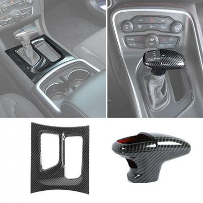 4pc Center Console Gear Shift Panel Trim Cover For Dodge Charger 15+Carbon Fiber