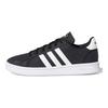adidas Neo Grand Court Synthetic Leather Canvas Comfortable Versatile Breathable Low-Top Skate Shoes Kids Sneakers Gray Black EG1517