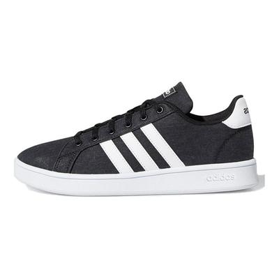 Neo Grand Court Synthetic Leather Canvas Comfortable Versatile Breathable Low-Top Skate Shoes Kids Sneakers Gray Black EG1517