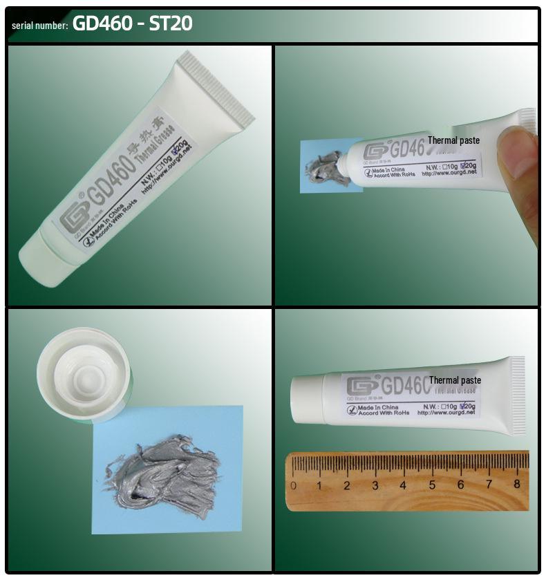 GD100 High Conductivity Thermal Paste CPU/LED Heatsink, Silicone, 20/30g Tube