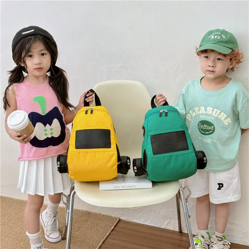 Modern Colorful Canvas Backpack For Kids Lightweight Ergonomic School Bag For Boys And Girls
