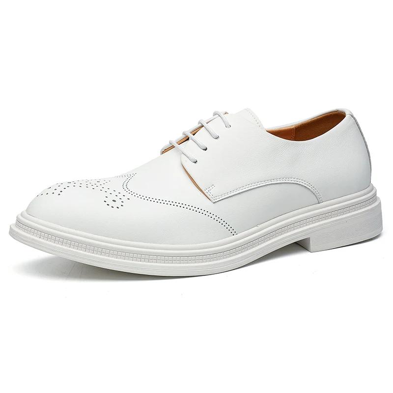 Fashion Fashion White Brogue Shoes Men British Style Designer Mens Formal Shoes Casual Oxford Shoes Man Leather Dress Shoes Plus Size 48