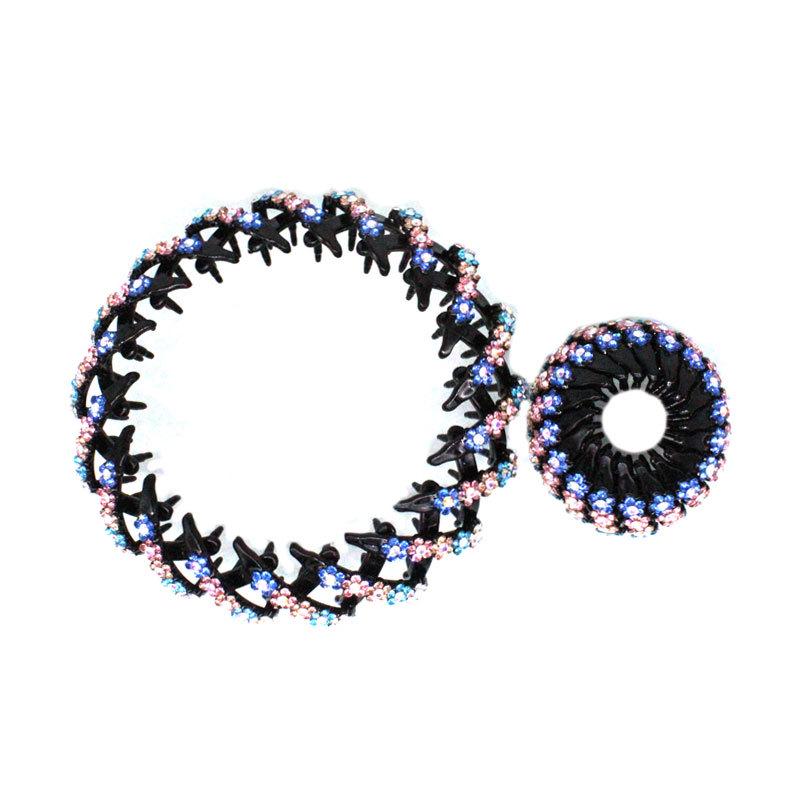 "Elegant Rhinestone Hair Clip & Ponytail Holder - Bird's Nest Design"