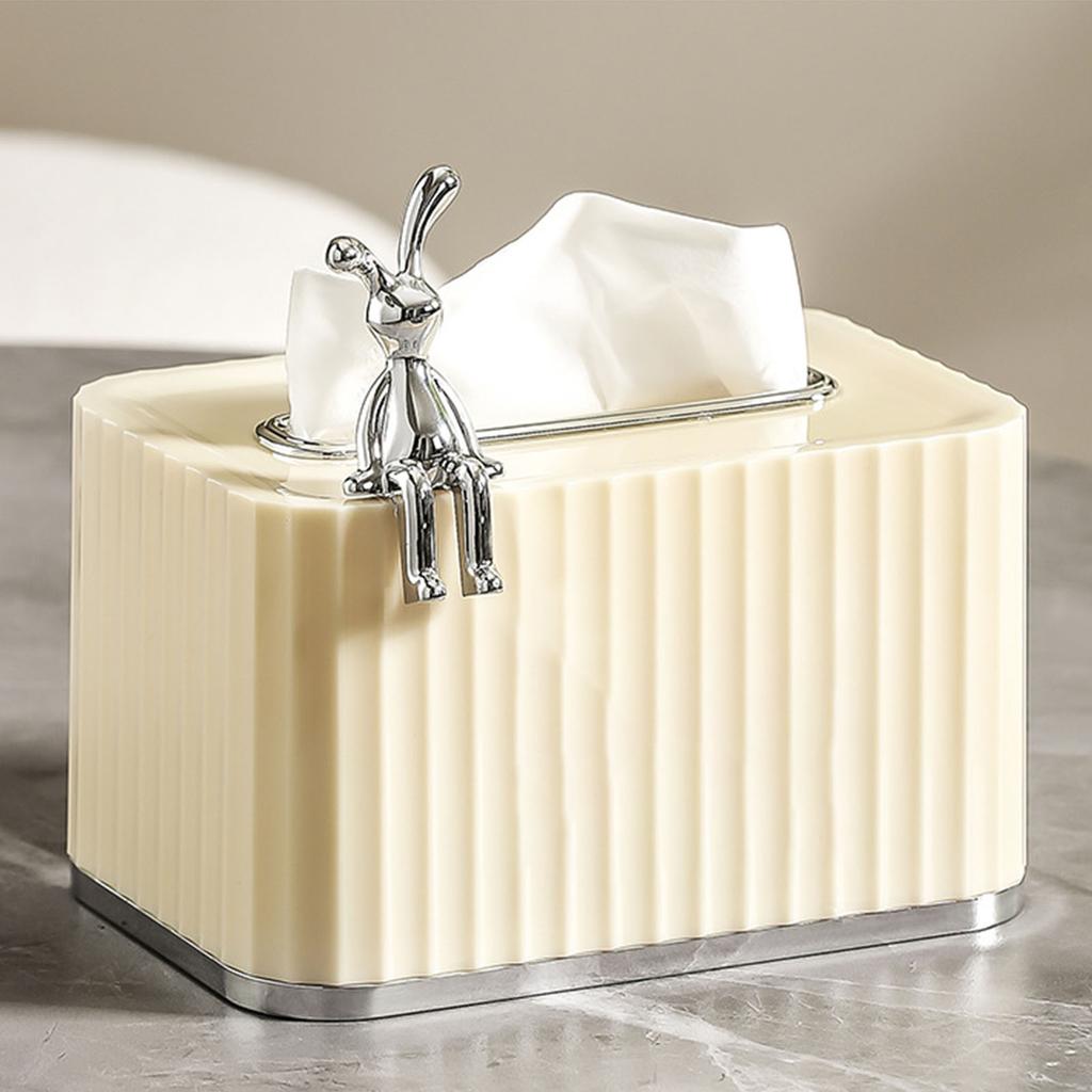 Tissue Box Holder Large Opening Auto Lifting Spring Home Tissue Dispenser for Bathroom Vanity Countertop