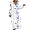 Fashionable Lady's V-neck Mid-length Casual Long-sleeved Dress