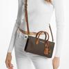 Michael Kors Mk Scarlett Logo Lock Charm Leather Shoulder Crossbody Handbag Mini Women Handbag Dark-Brown 32F4GETC0B-BRN-ACORN