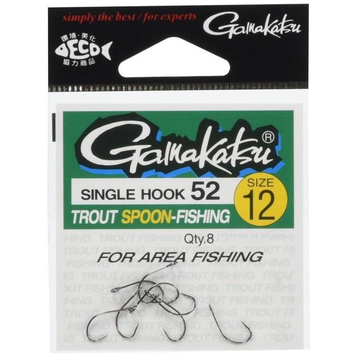 Gamakatsu Trout Hook Single Hook 52 Size 12 8-Count NS Black 66257