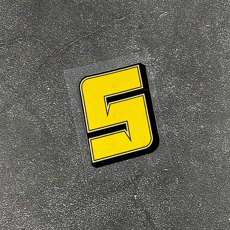 1 Stück Motorräder Goldene Zahlen Aufkleber Wasserdicht für Motorradhelm Verkleidung Kraftstofftank Topcase Roller Universelle Vinyl Aufkleber