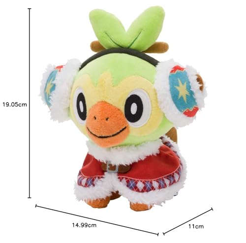 Pokémon Center Original Plush Toy Pokémon Christmas Wonderland Grookey 15 X 11 X 19 Cm (H X W X D)