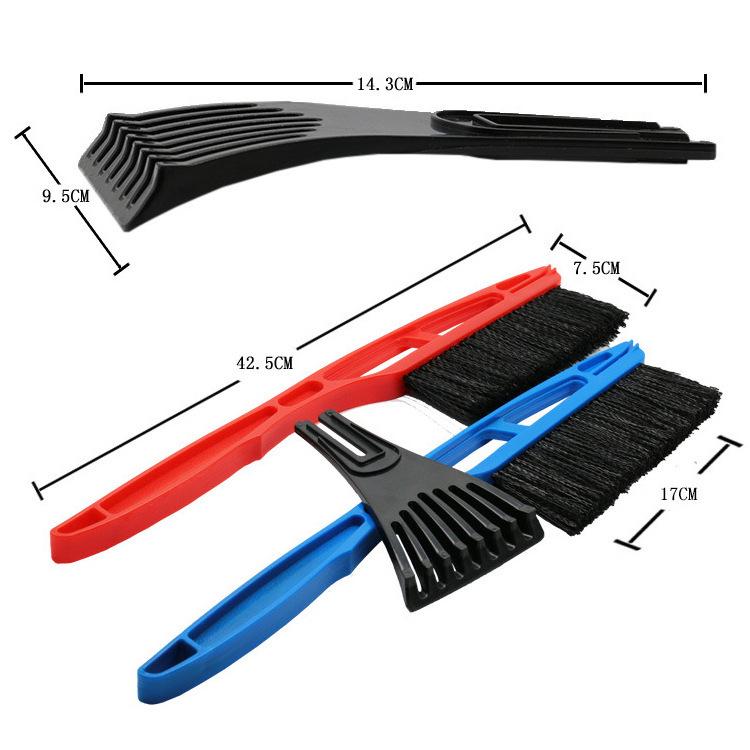 Dual-Function Car Snow Shovel with Long Handle and Brush for Deicing and Defrosting