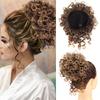 Women's Fashion Hair Bun, Curly Wave Synthetic Hair Piece, Afro Kinky Curl Drawstring Ponytail Bun, Voluminous Hair Donut for Daily Style