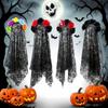 1PC Rose Skeleton Ghost Bride Veil Headband for Halloween Day of The Dead Prank Horror Carnival Party Party Headdress Decoration