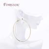 Trendy Women's Hoop Earrings 14K Gold Plated Flattened Hoop Earring Female 925 Silver Needles Earrings Jewelry Accessories