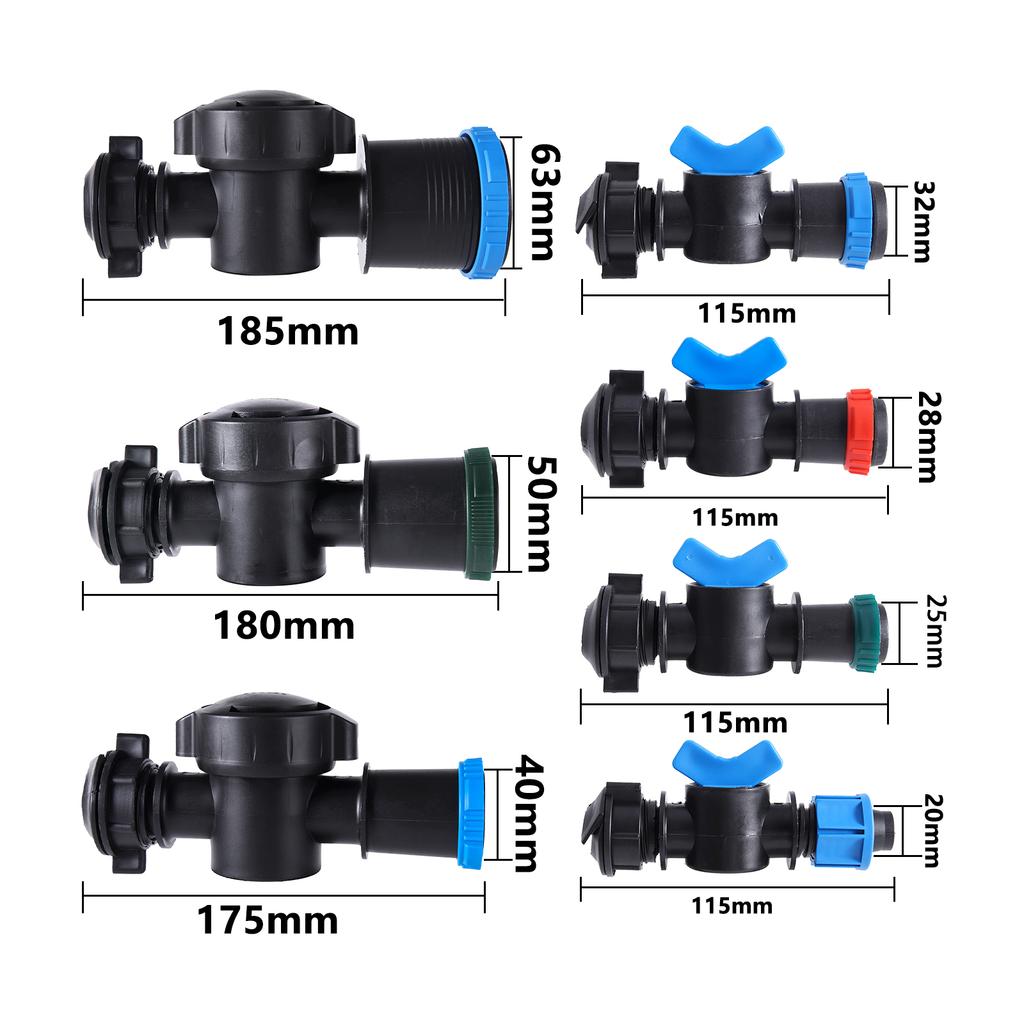 20/25/28/32/40/50/63mm Drip Irrigation Bypass Valve Plug-in Valve Barbed Switch Valve Drip Pipe Parts Irrigation Water Pipe Join