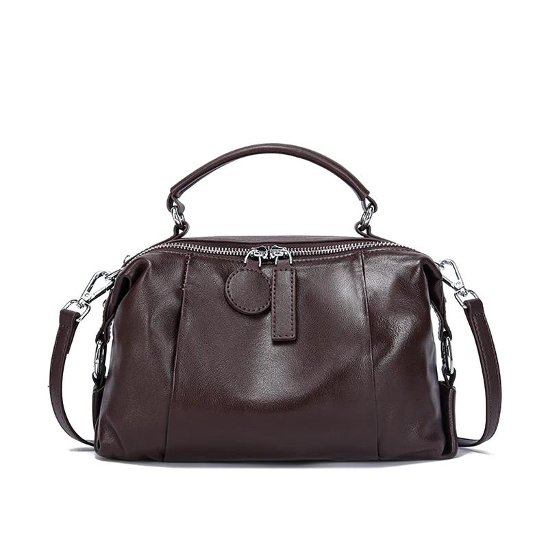 

Retro Women s Genuine Cowhide Leather Shoulder Bag For Ladies Casual Bost Crossbody Bag Luxury Female Messenger Travel Bag 24x11x17cm кофейный