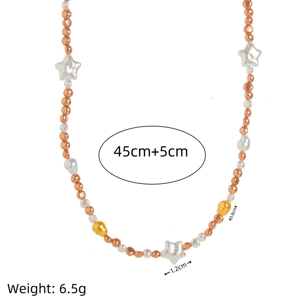 Personality Necklace Love Pearl Pendant Bracelet Collarbone Chain Necklace Electroplated 18K Gold Color Retention