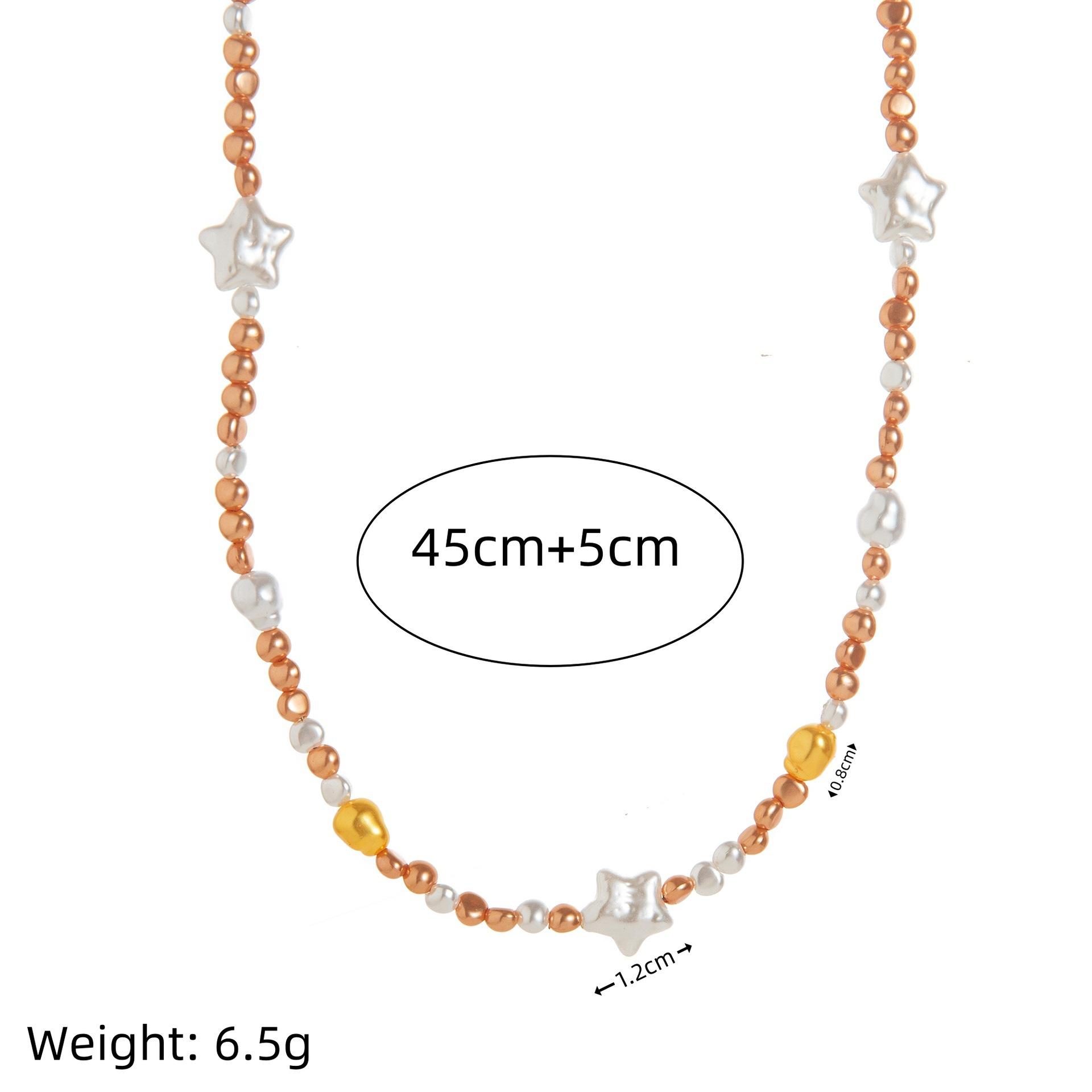 

Personality Necklace Love Pearl Pendant Bracelet Collarbone Chain Necklace Electroplated 18K Gold Color Retention