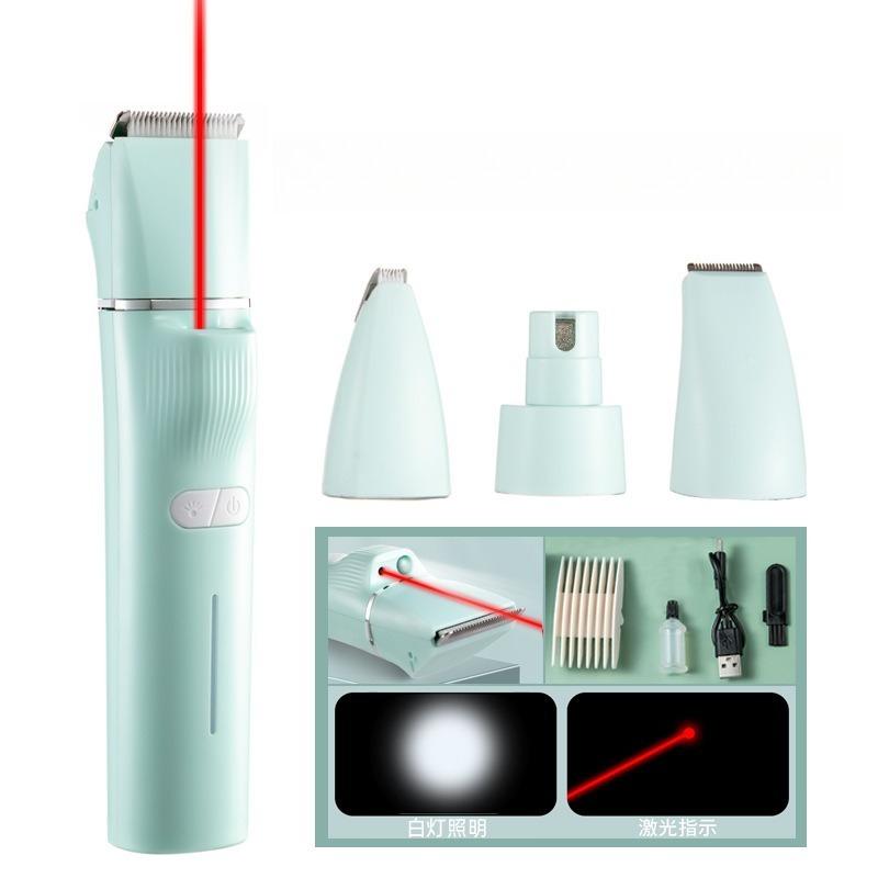 4 in 1 Pet Grooming Clippers for Cats Dogs Trims Paw Hair Detects Ringworm Urine Rechargeable