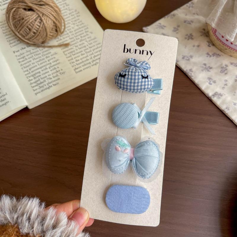 Spring and Summer New Rabbit Bow Combination Set Hairpin Cartoon Small Fresh Baby Side Does Not Hurt The Hairpin Female
