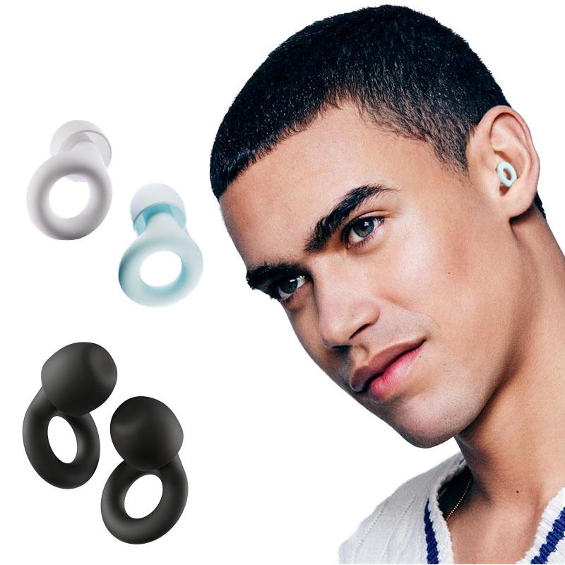 Silicone Reusable Noise Reduction Earplugs Sleep Sound Insulation Waterproof Silicone Plugs silicone&Binaural чёрный