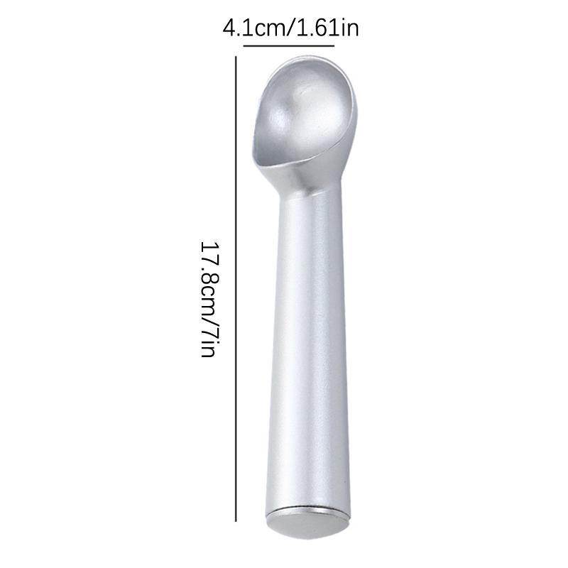 

Aluminum Alloy Ice Cream Spoon Dessert Shop Digging Spheroidal Spoon Non-Stick Home Kitchen Tools Deepening Spoon Head серебряный