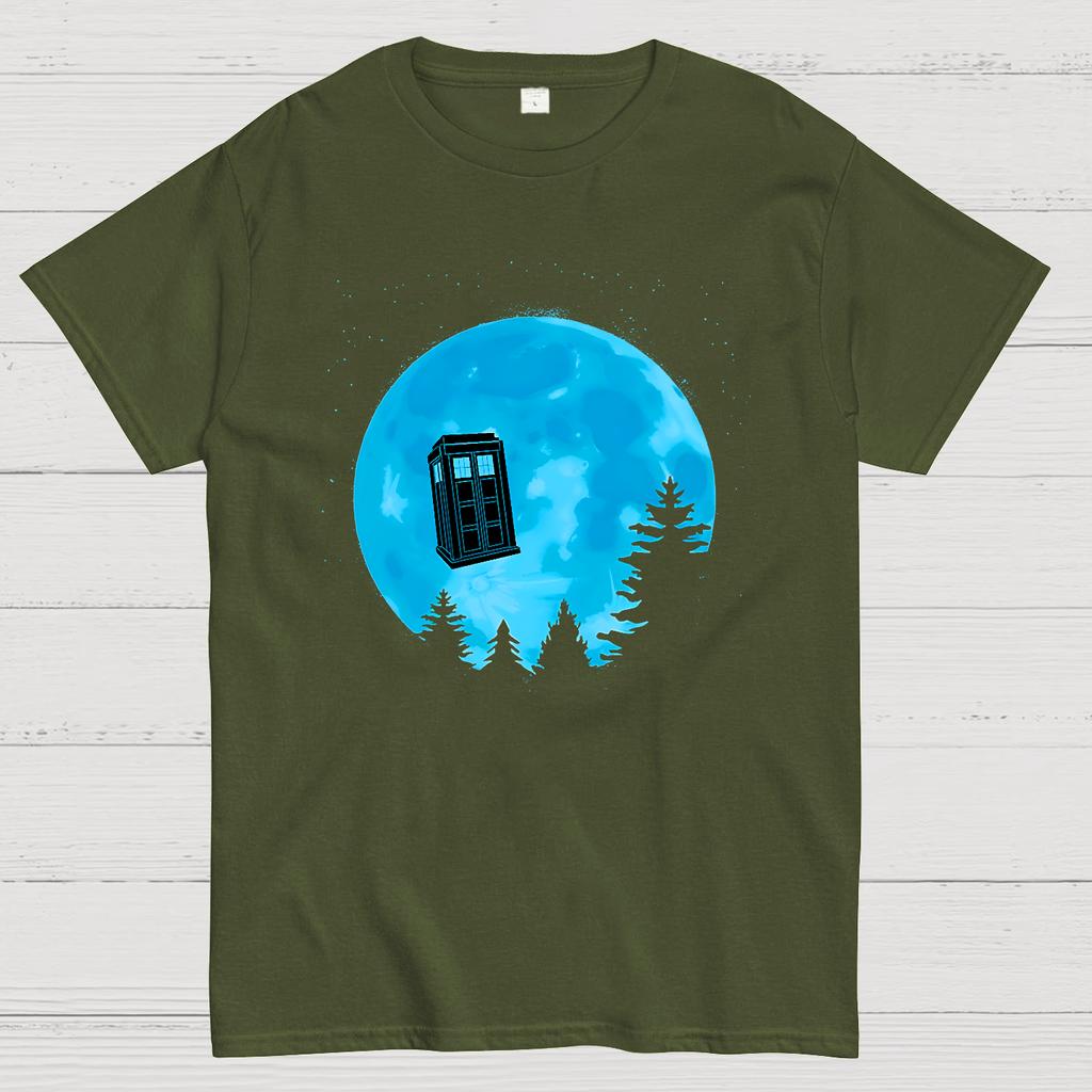 Tardis and Moon Cotton Summer Casual Cool Loose T-Shirt