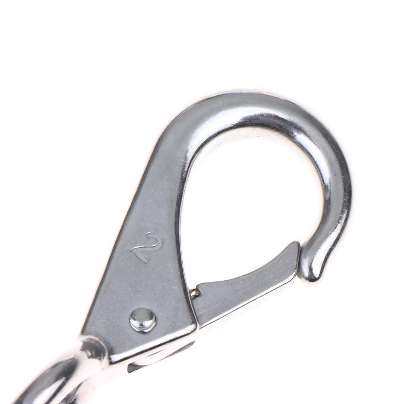Heavy Duty Stainless Steel 304 Spring Snap Hook Rigid Loaded Fixed Eye Clip Carabiner Universal Marine Boats Clip Dock Hardware