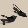 Internet celebrities popular pointed high heels women's thin heel with square buckle bag head sandals summer skirt women's shoes