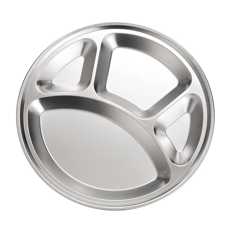 Jingzhou 304 Stainless Steel Four-Compartment Divided Meal Plates