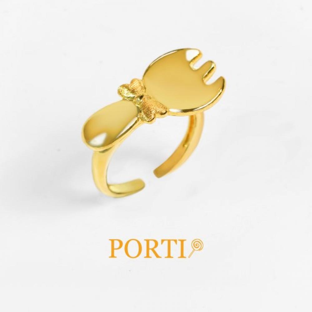 Porti 24k Gold Spoon Fork Baby Ring 1.875g