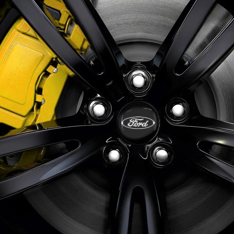 Aluminum Wheel Hub Caps Sticker Emblem Decoration Car Styling for Ford Mustang Focus 2 3 4 Kuga Fusion Mondeo Fiesta Ecosport