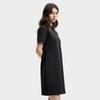 FILA Original Fashion Simple Basic Classic Retro Casual Relaxed Versatile Comfortable Polo Collar Short Sleeve Dress Women dresses Black F51W629306FBK