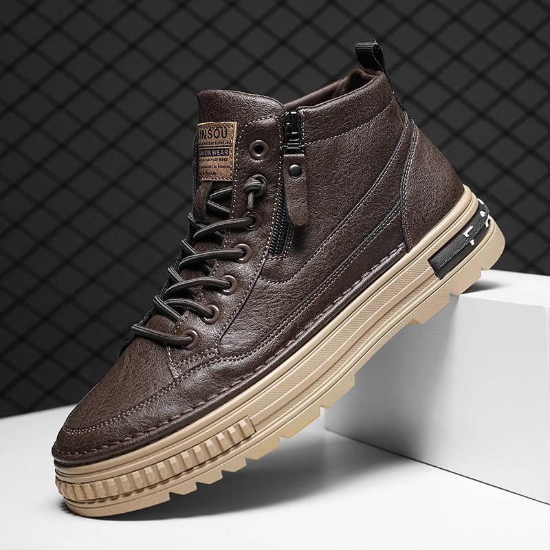 Fashion Men Work Shoes Outdoor High Top Casual Shoes High Quality Leather Men's Boots Spring Sneakers Ankle boots Winter Designer Shoes