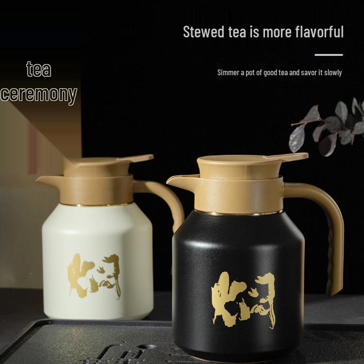 316 Stainless Steel White Teapot Thermos: Durable Tea & Water Separator with Long-lasting Inner Liner