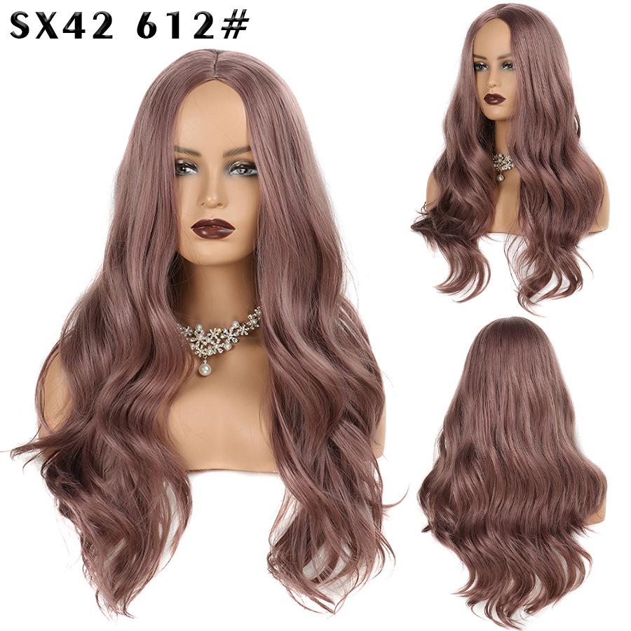 LISI HAIR Dámská módní dlouhá vlnitá paruka bez ofiny, přírodní vodní vlna, paruka ze syntetických vláken pro ženy