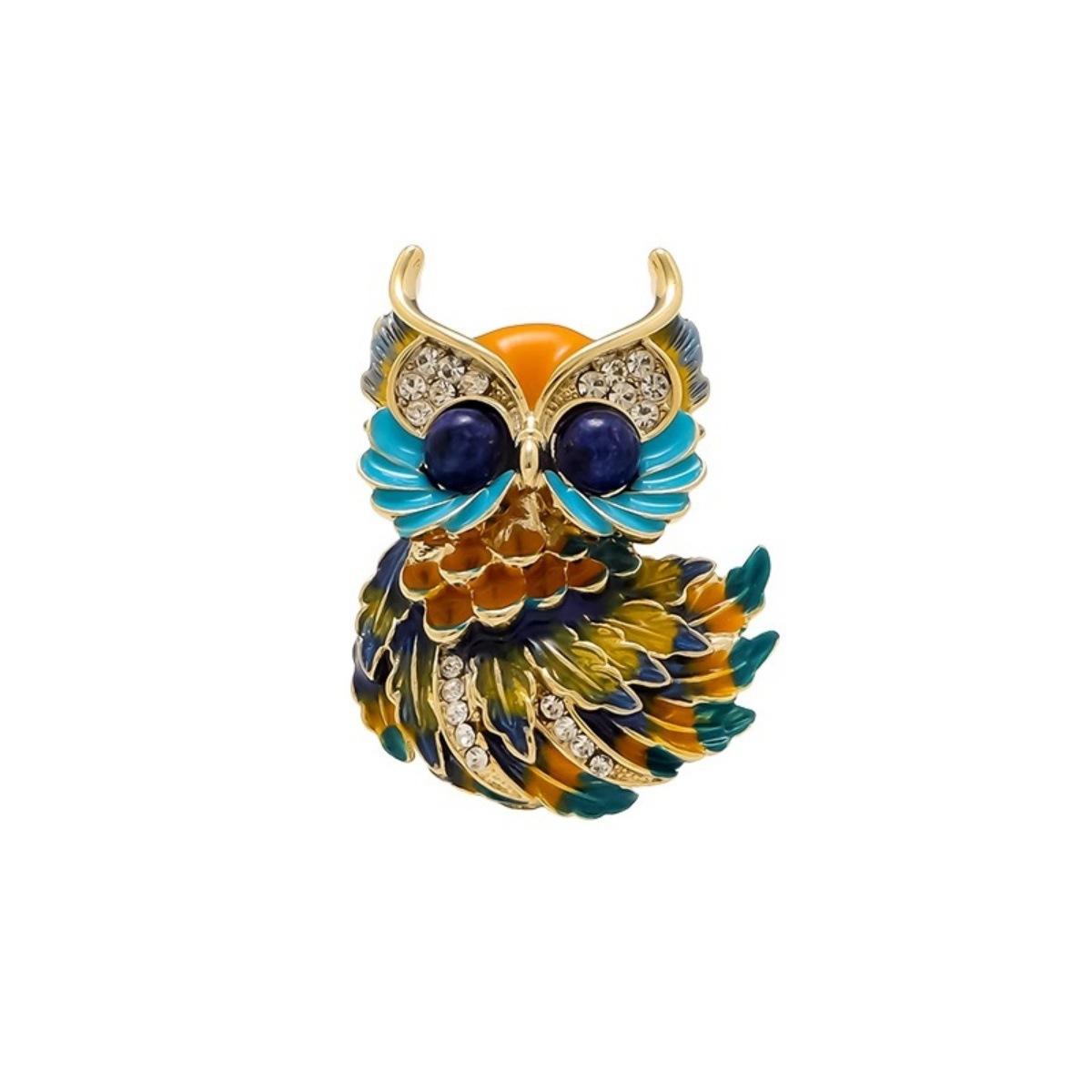 1Pc Charm Trendy Owl Brooch Exquisite Y2K Color Enamel Pin Korean Retro Cute Jewelry Accessories Party Banquet Festival Gift