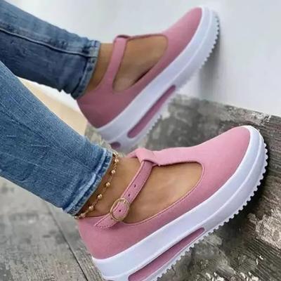 Dámské boty 2024 Módní Zvýšení Ležérní Platformové Boty Dámské Kulatá Špička Mokasíny Dámské Spona Klínek Boty Zapatillas Mujer