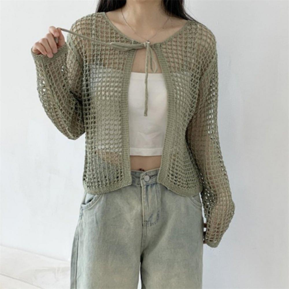 New ArrivalS Open Run Women S Net Ribbon Open Type Long Sleeve Knit Summer Cover
