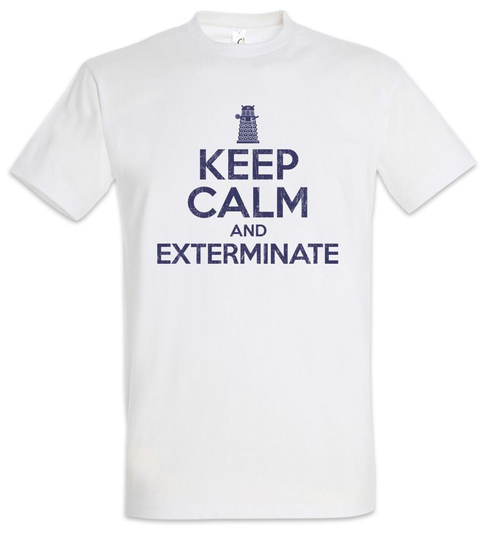 Keep Calm And Exterminate T-Shirt Graham Dr. Ryan Doc Doctor Phone Booth Who Fun 2XL