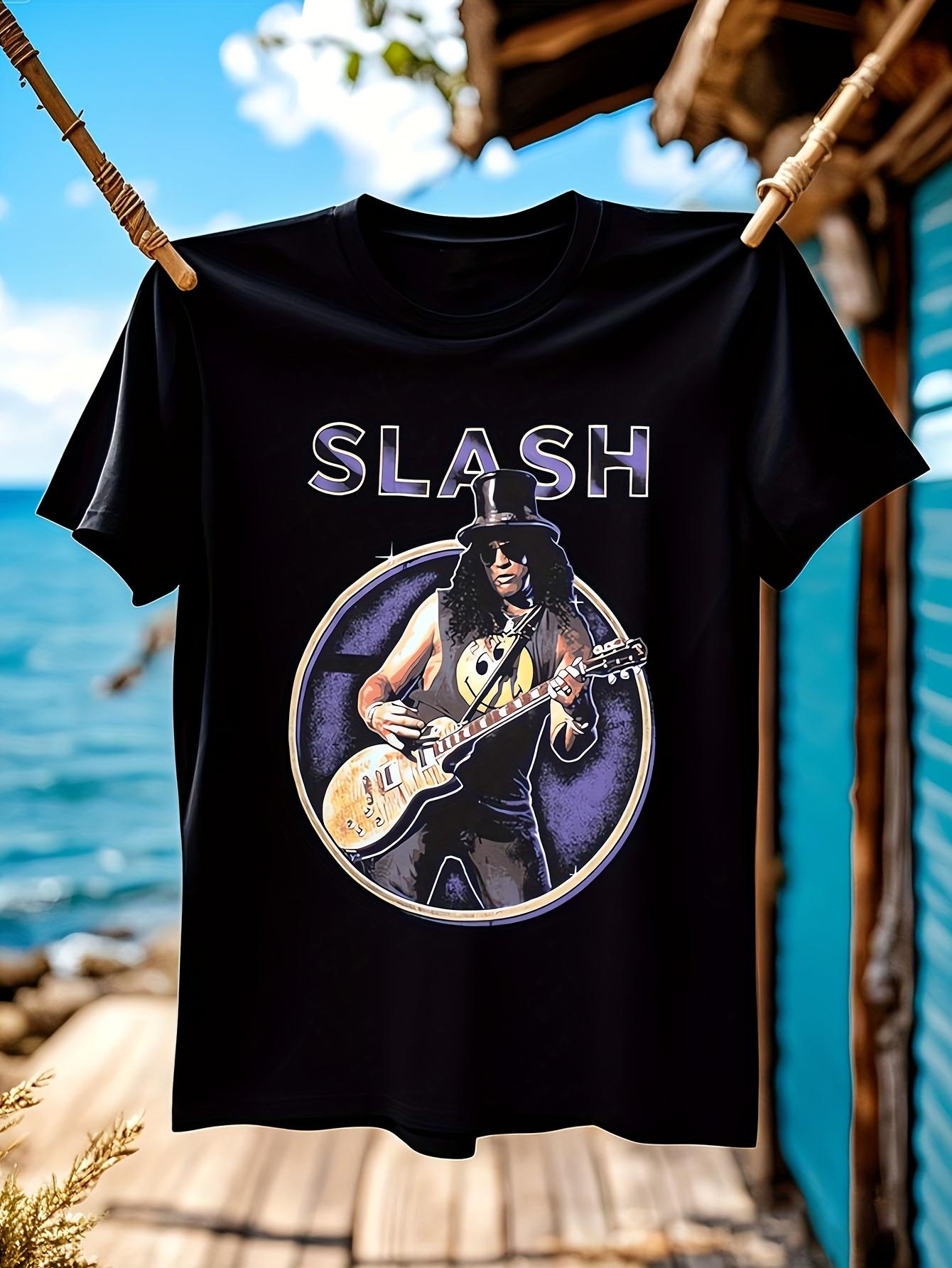 Slash Unisex Tshirt Purple Circle Graphic Tee with Guitar... XXXXL