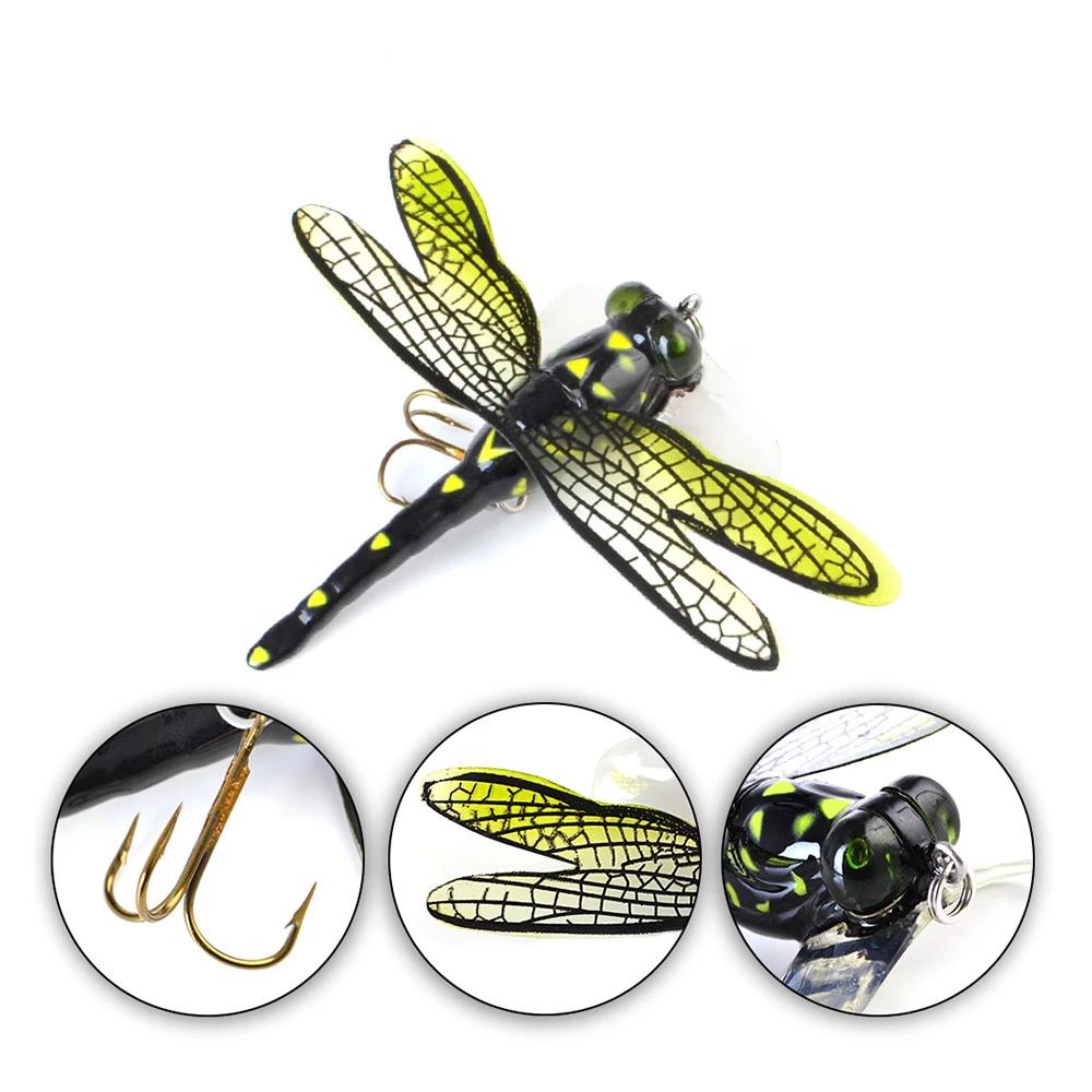 1PC Fishing Bait Lure Hook Weight Dragonfly Floating Fly Fishing Lure 6g 75mm Artificial Bait for Trolling Hard Lure Hook Lure
