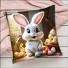 1pc Easter Puppy Cat Egg Pillow Case Square Bedroom Sofa Leisure Comfort Cushion Car Living Room Home Decoration