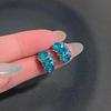 Glacier Charm Blue Zirconia No-Piercing Ear Clips: Elegant and Exquisite Jewelry for Women