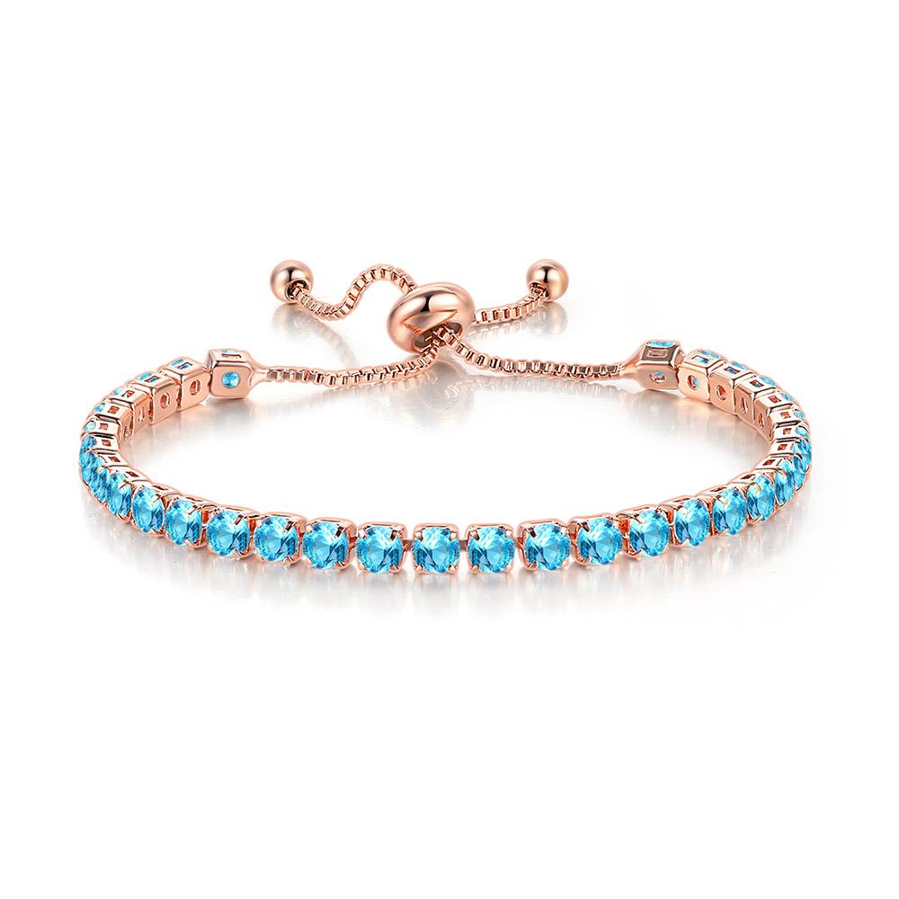 Adjustable Colorful Birthstone Tennis Bracelet for Women Multicolor CZ Crystal Wedding Birthday Gift Hand Jewelry