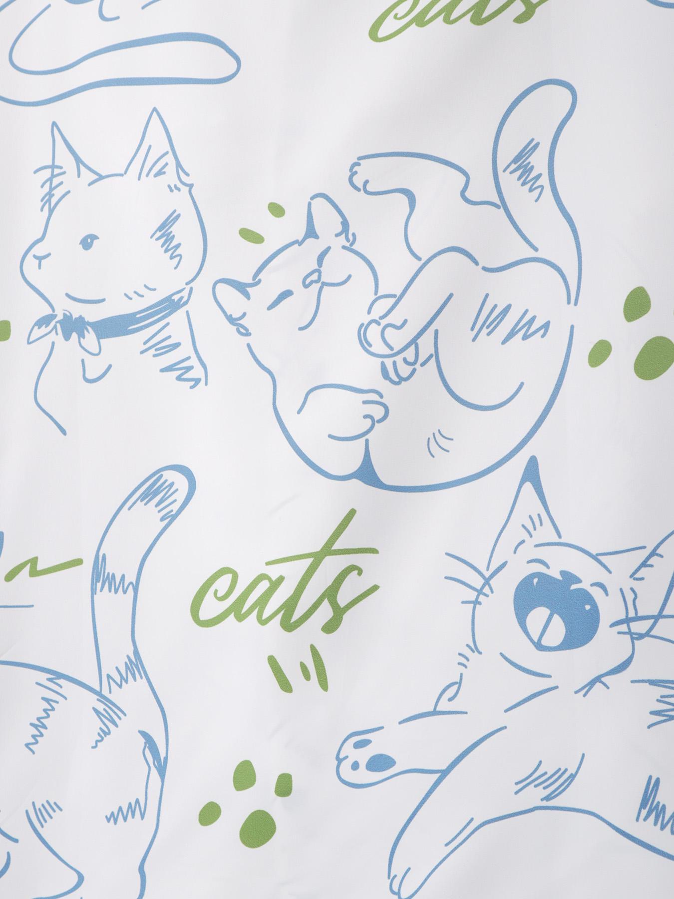 Рубашка свободного покроя свободного покроя с рисунком кота Prinr Hawaii Short Men Shirt — фото 6