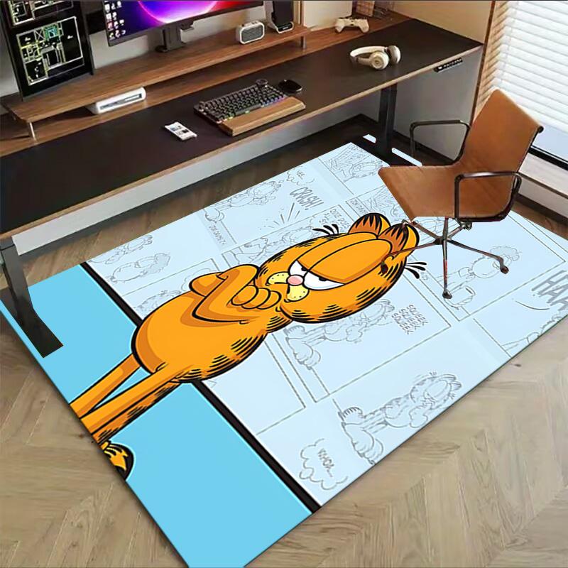 1pc Garfields Comic Strip Adventure Carpet for Playroom Bedroom Living Room Sofa Home Decor,kids Game Area Rug Non-slip Floor Mat Y72338